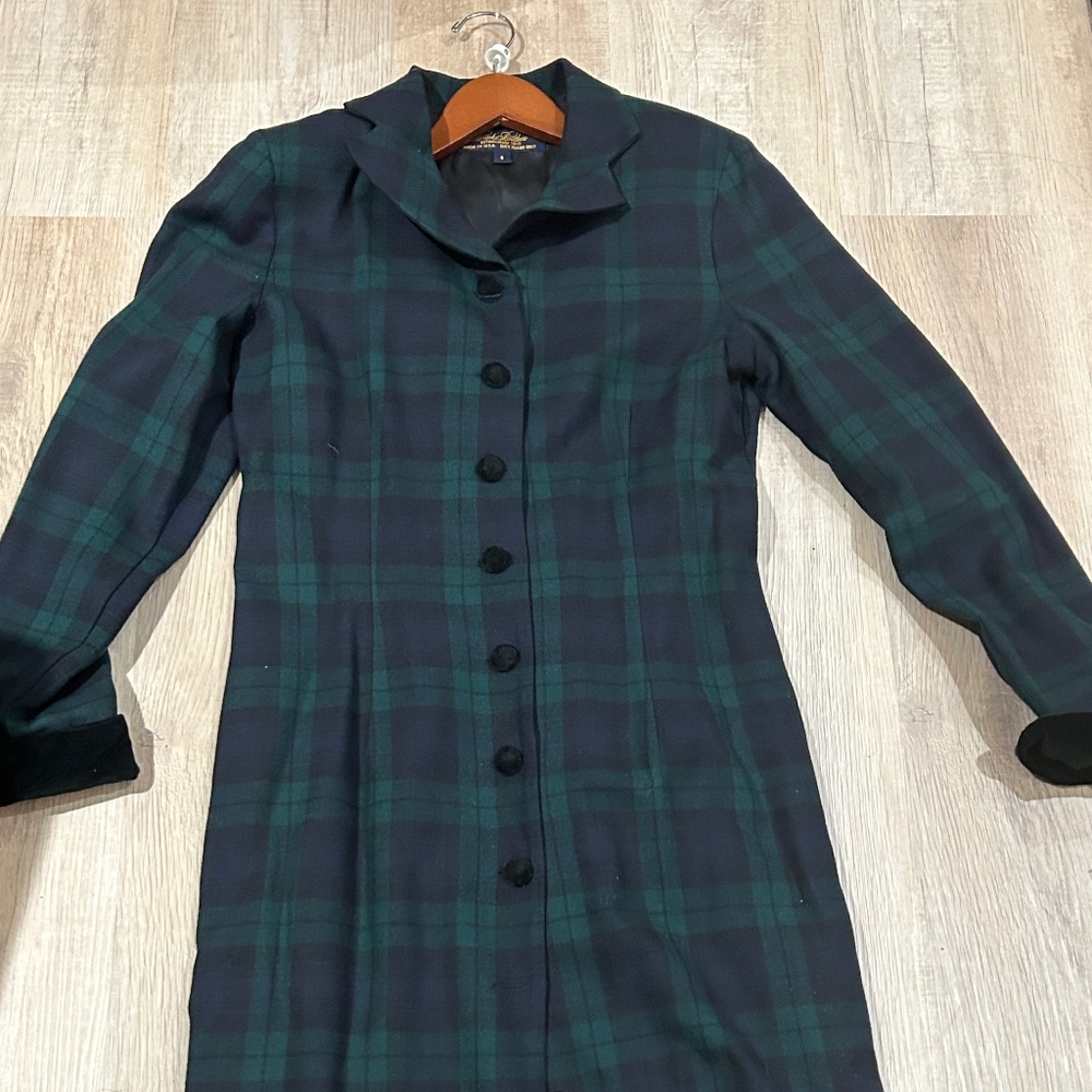 Brooks Brothers Dress Green Blue Plaid Wool - Classic w/below the knee boots